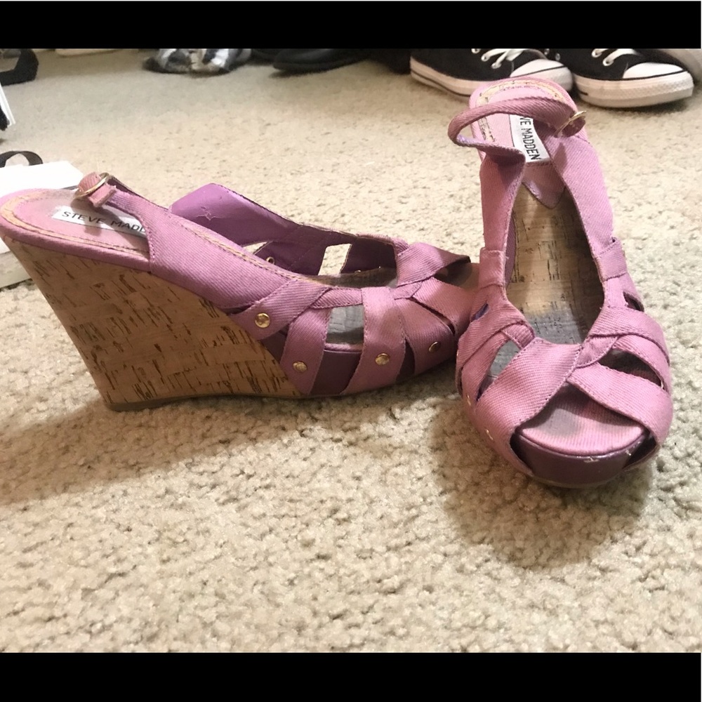 Used Steve Madden Purple Wedges